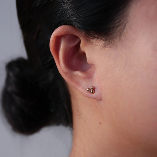 Gold Trinity Ball Studs