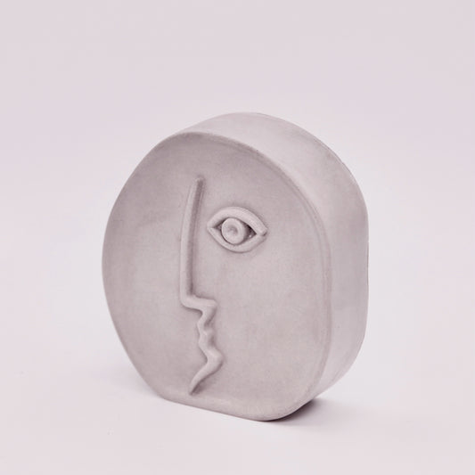 Concrete Face Mini Type II Sculpture - Grey