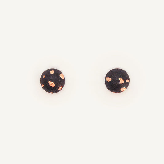 Concrete Sphere Studs - Black/Gold