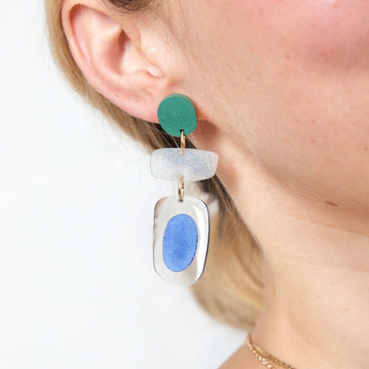 Stack Geo Concrete Bubble Earrings
