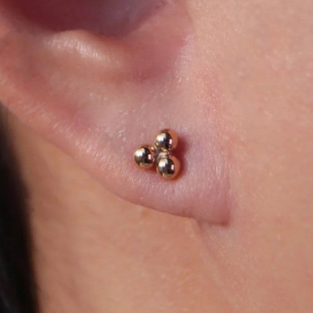 Gold Trinity Ball Studs
