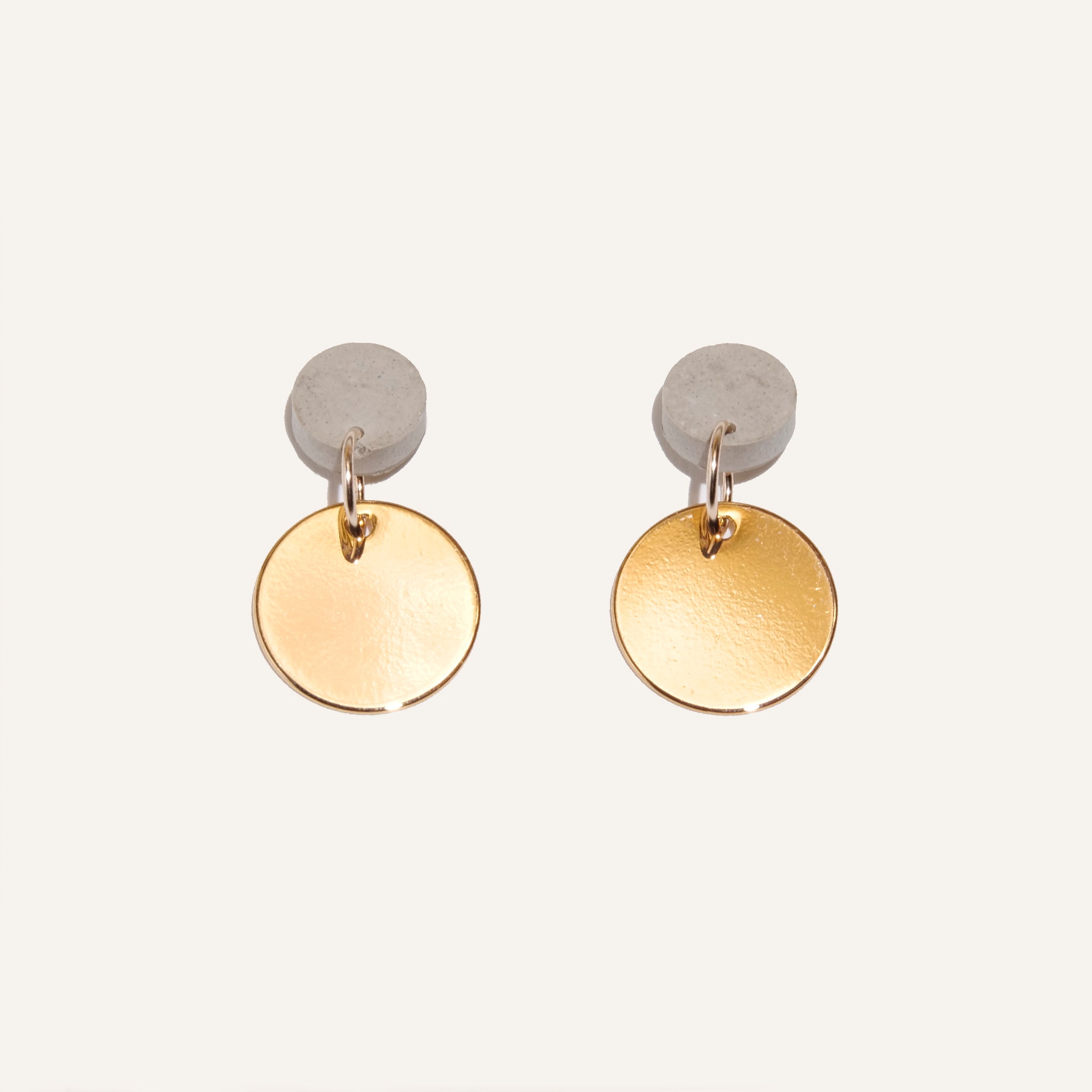 Gold offers Dipped Concrete Post Earrings, Round Gold and Concrete Earrings Studs