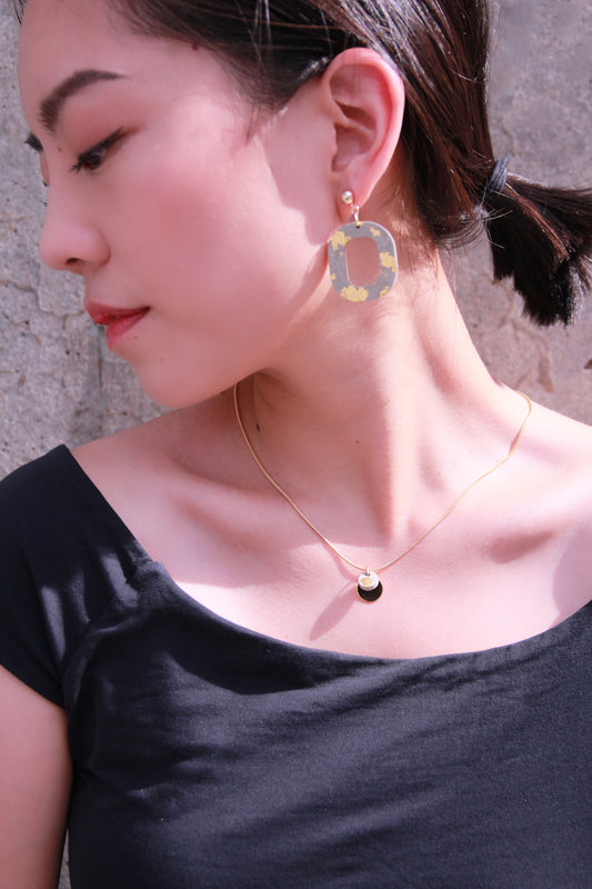 Curvilinear Concrete Earrings - Grey