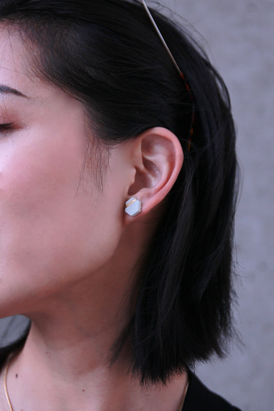 Concrete Hex Studs - Grey