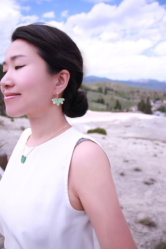 Succulent Concrete Necklace - Green