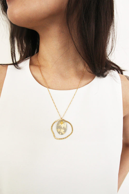 Dreamy Cloud Concrete Necklace - Grey