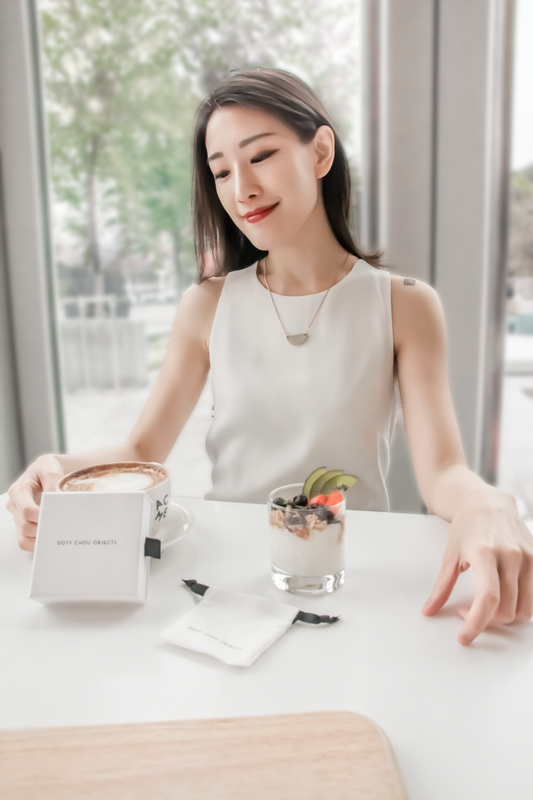 Semi Circle Concrete Necklace - Grey