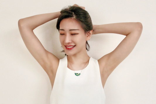 Semi Circle Concrete Necklace - Green