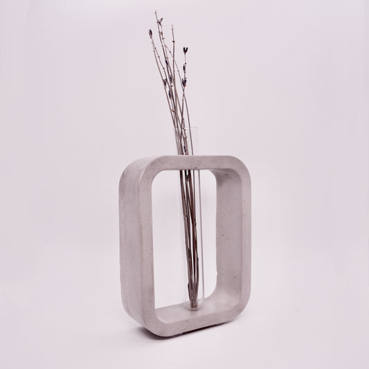 Concrete Rectangle Vase - Grey