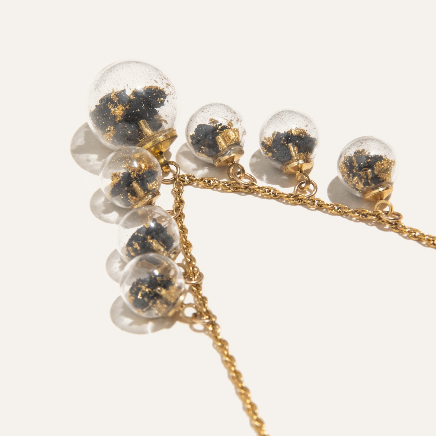 Concrete Glass Sphere Necklace - Type II - Black