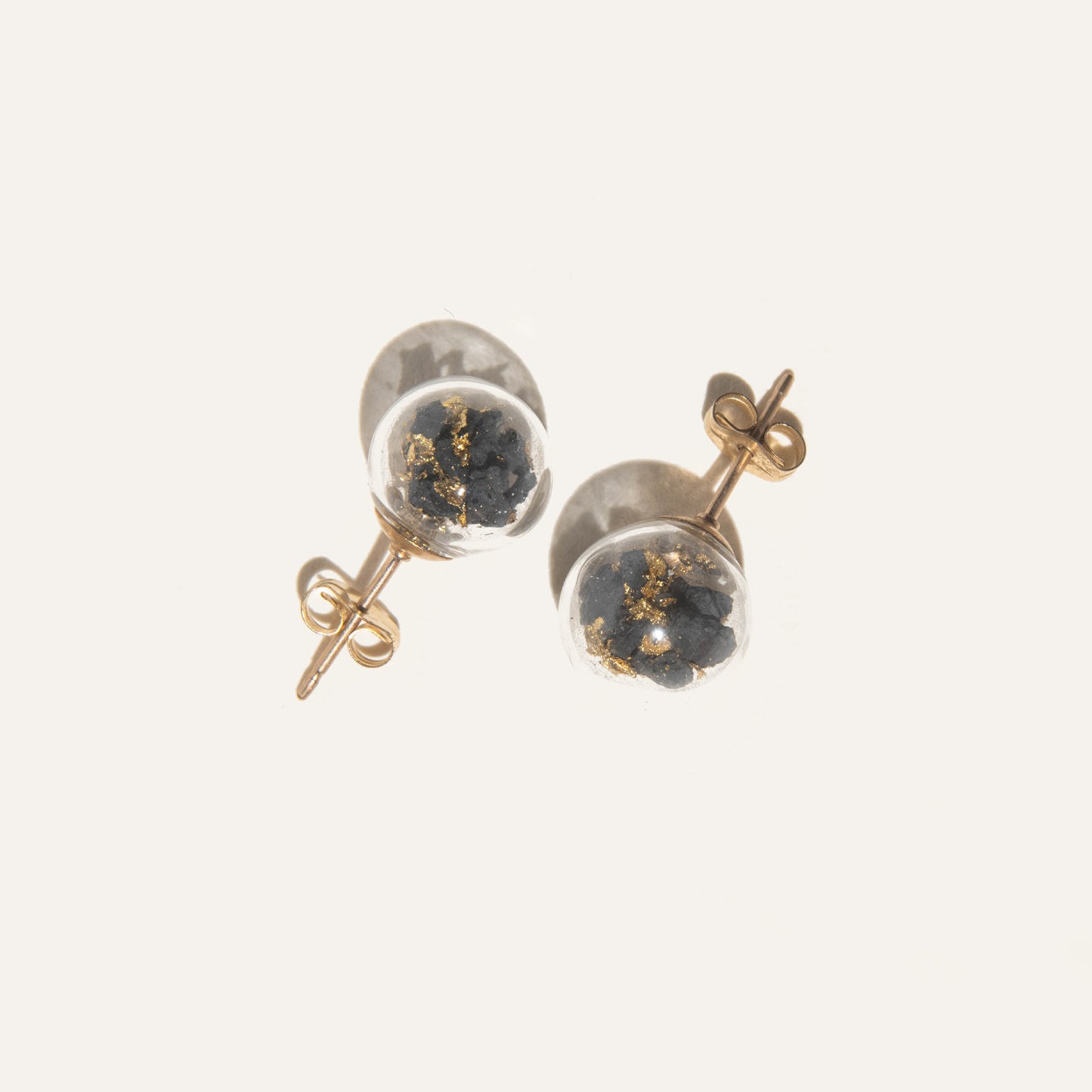 Concrete Glass Sphere Studs - Small - Black