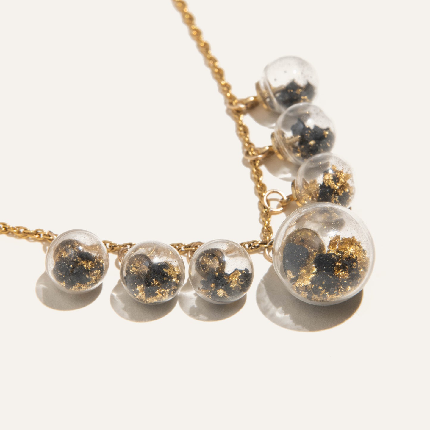 Concrete Glass Sphere Necklace - Type II - Black