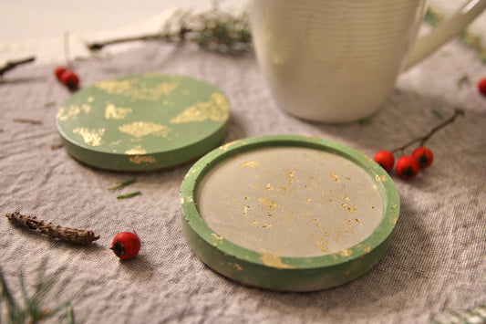 Concrete Coaster - Christmas - Green