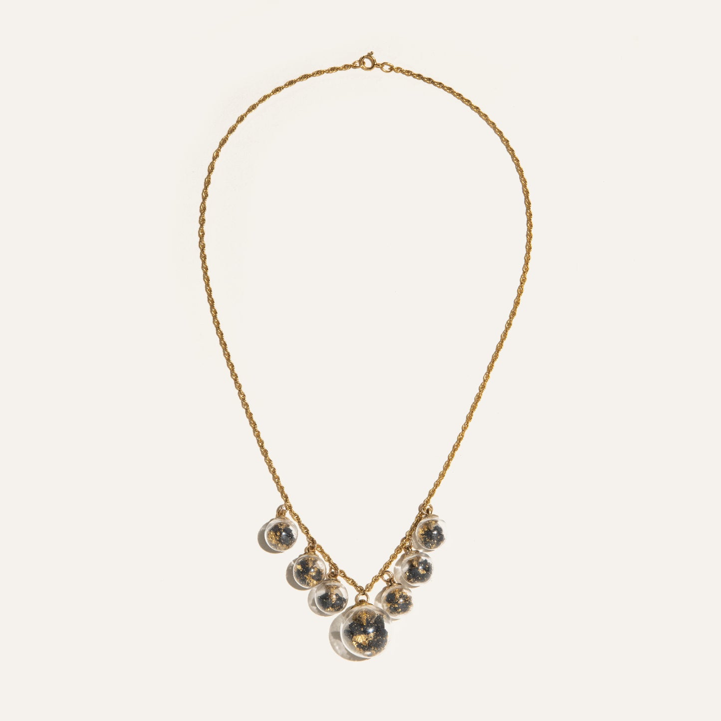 Concrete Glass Sphere Necklace - Type II - Black