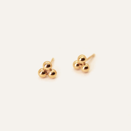 Gold Trinity Ball Studs