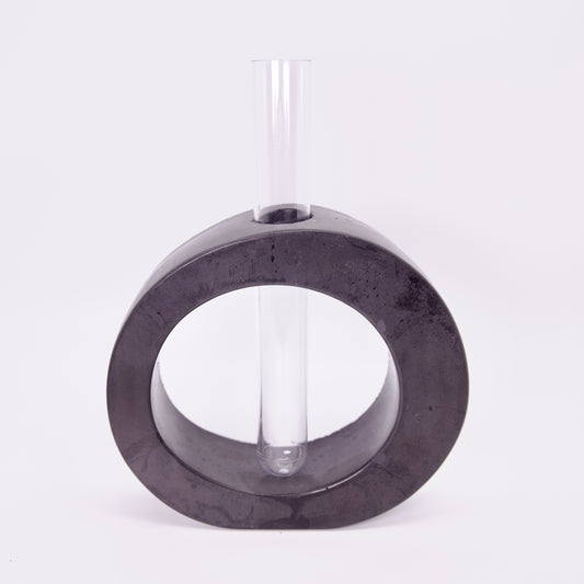 Concrete Circle Vase - Black