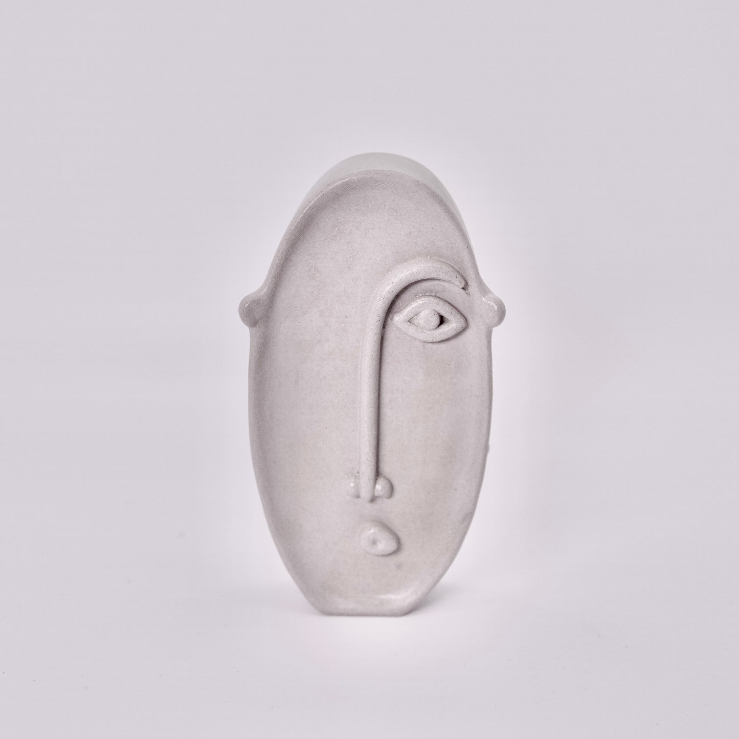 Concrete Face Mini Sculpture - Grey