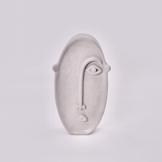 Concrete Face Mini Sculpture - Grey