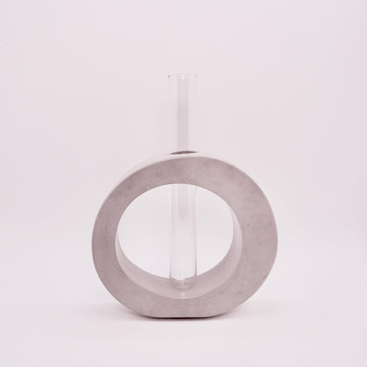 Concrete Circle Vase - Grey