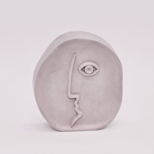 Concrete Face Mini Type II Sculpture - Grey