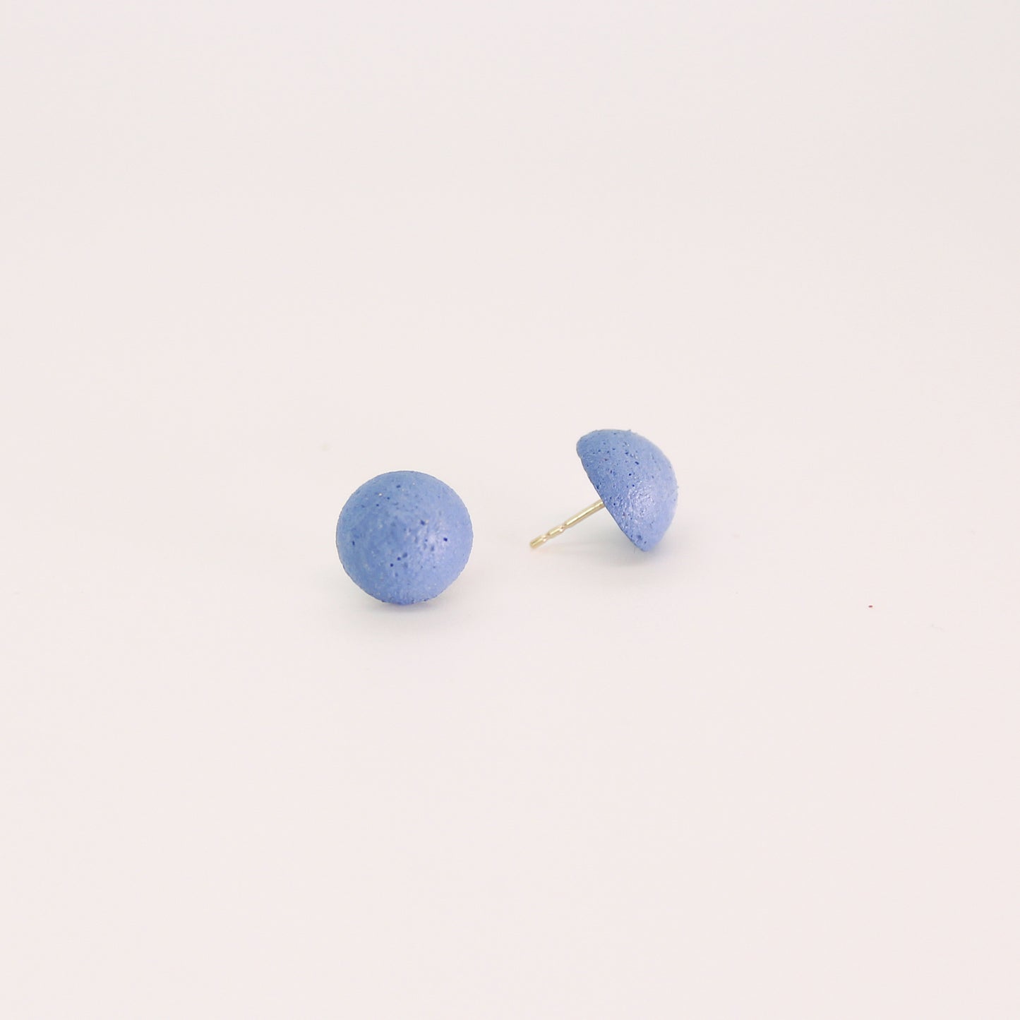 Concrete Sphere Stud Earrings - Blue