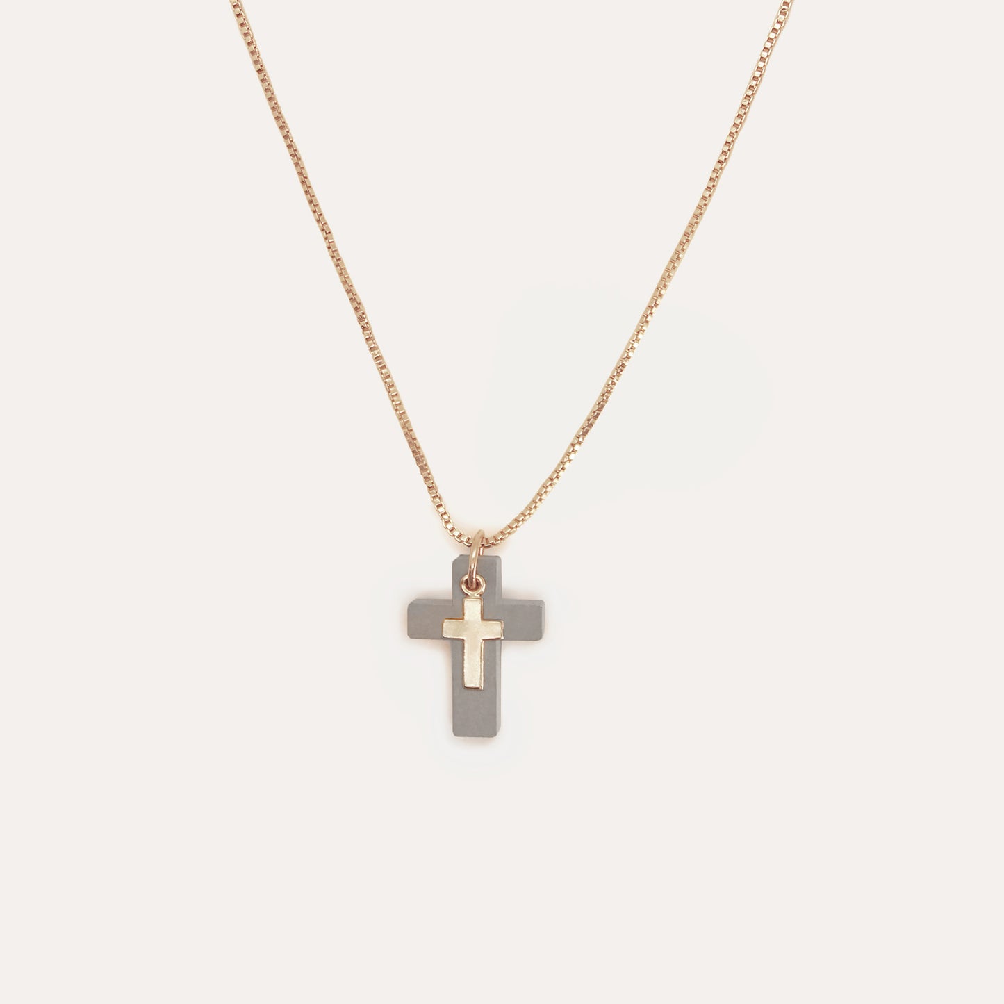Cross Necklace - Grey