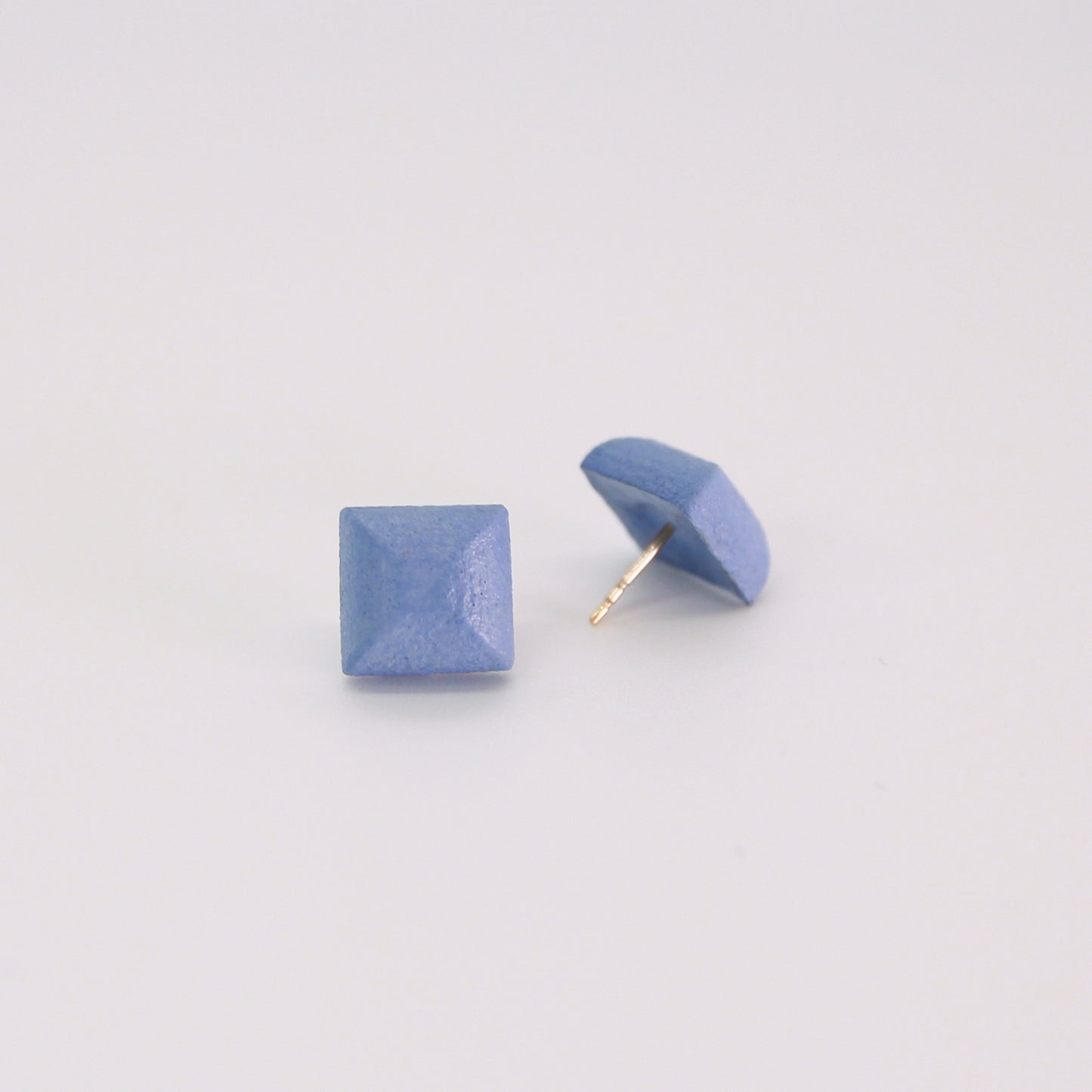 Cube Stud Earrings - Blue
