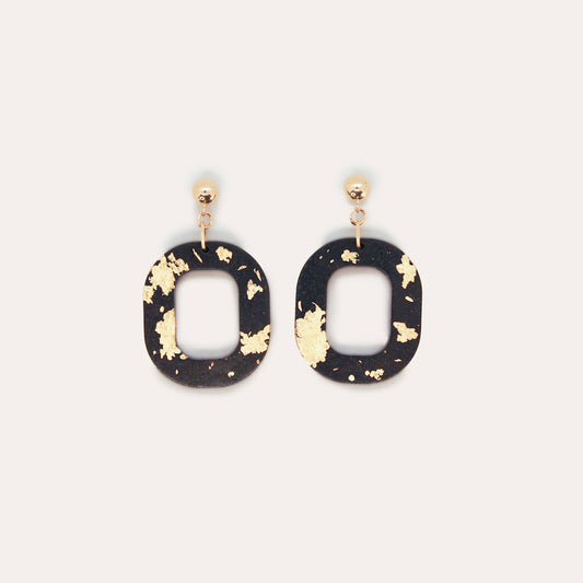 Curvilinear Concrete Earrings - Black