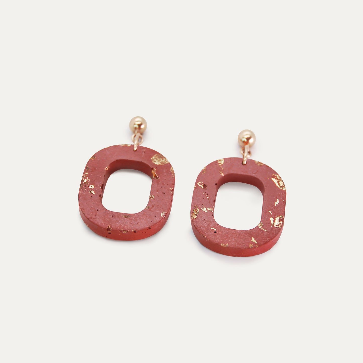 Curvilinear Earrings - Red