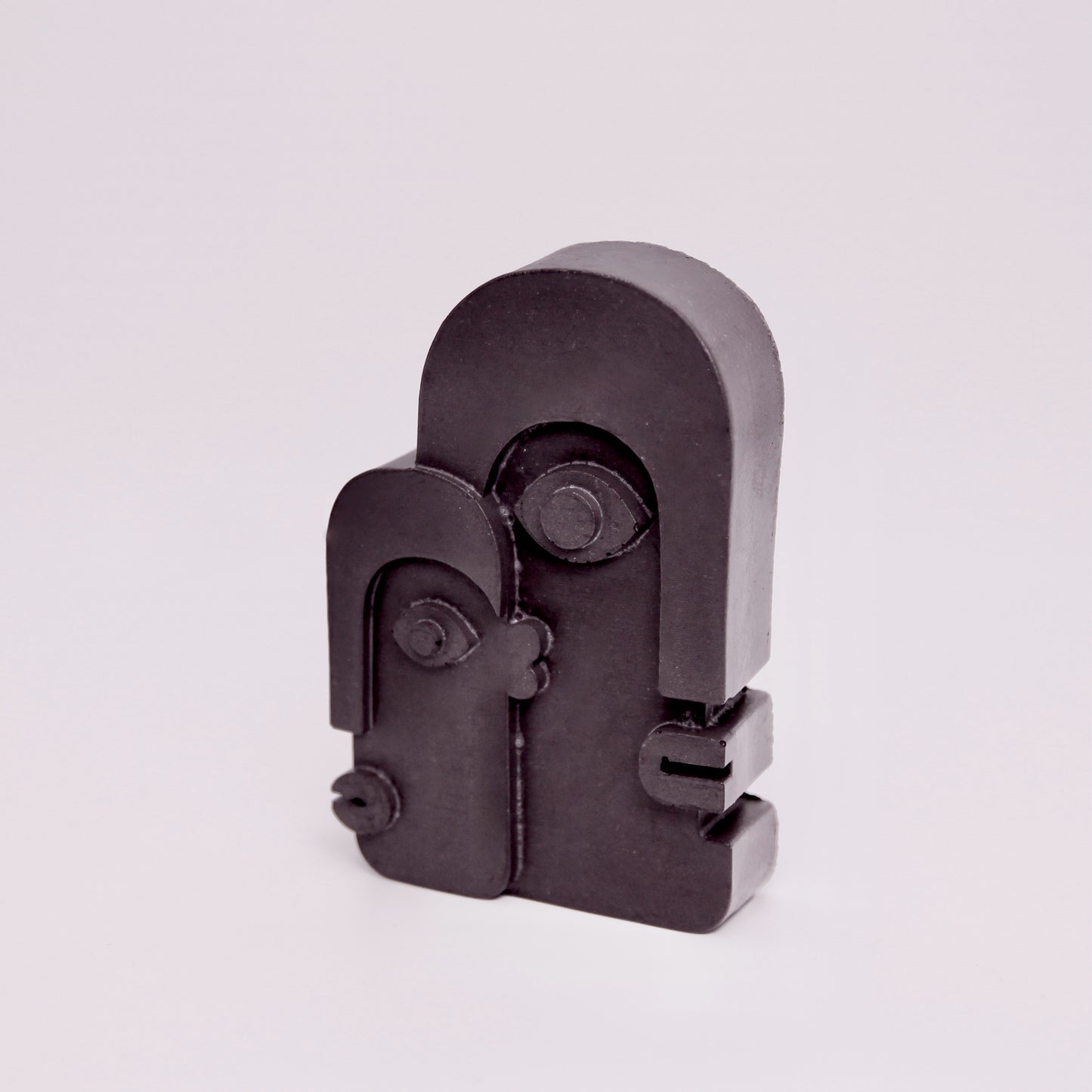 Concrete Two Faces Mini Sculpture - Black
