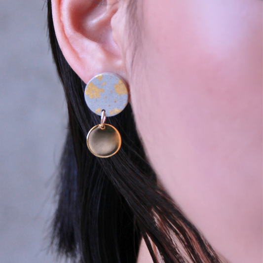 Dangling Balloon Concrete  Earrings - Grey