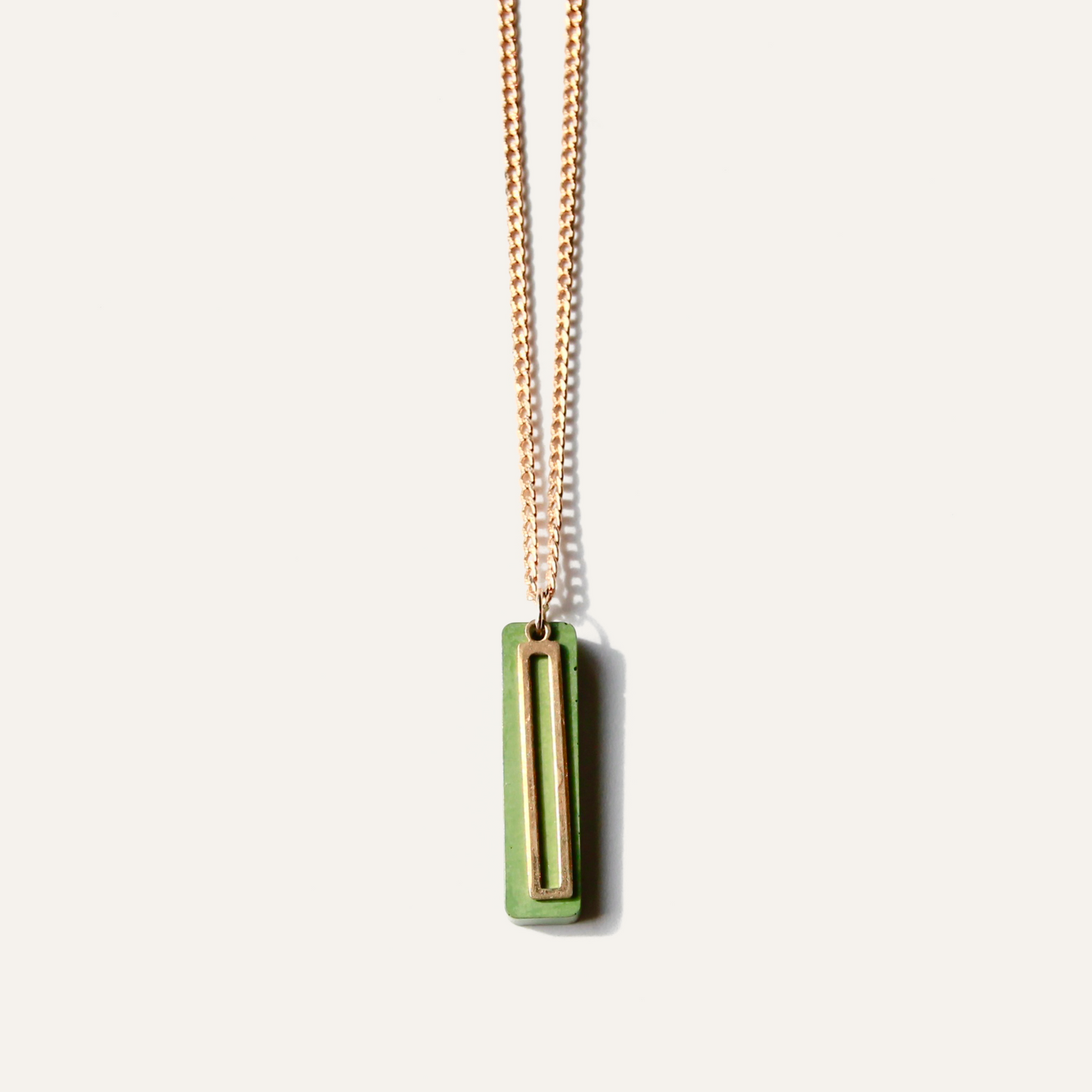 Double Bar Necklace - Green