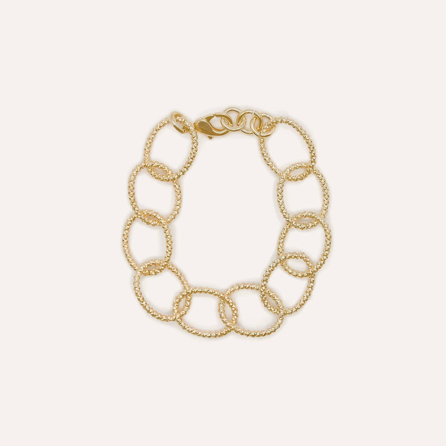 Gold Large Circle Link Bracelet