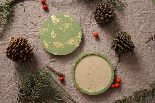 Concrete Coaster - Christmas - Green