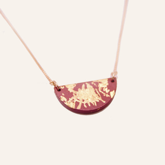 Semi Circle Necklace - Red