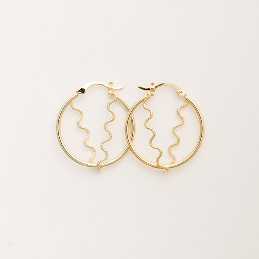 Wavy Circle Hoops