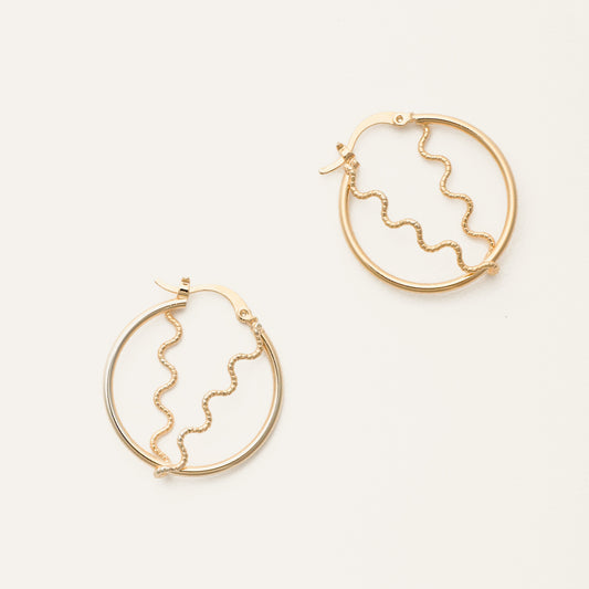 Wavy Circle Hoops