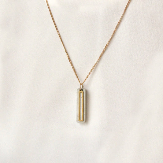 Double Bar Necklace - Grey