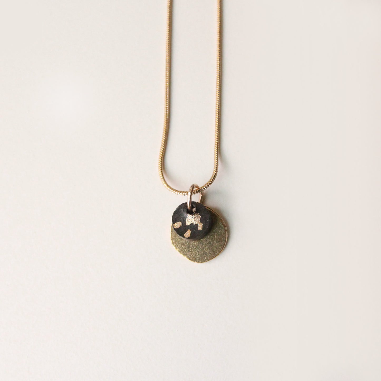 Double Circle Necklace - Small - Black