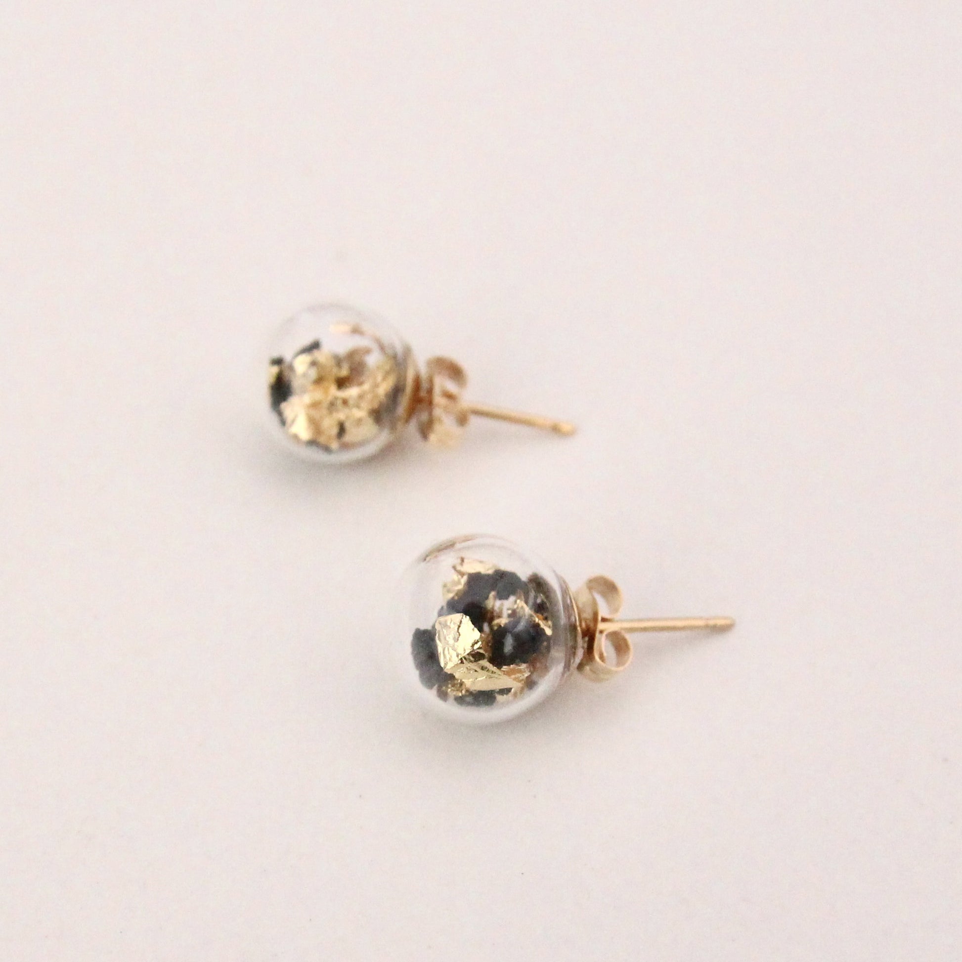 Glass Sphere Stud Earrings - Small - Black – Doty Chou Objects