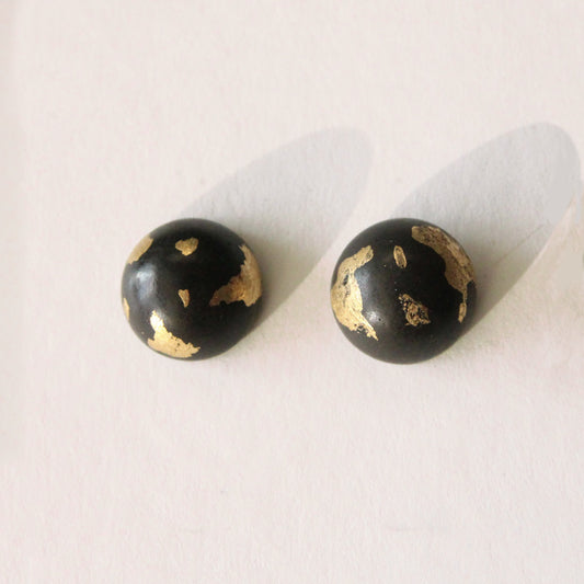 Globe Earrings - Large -  Black